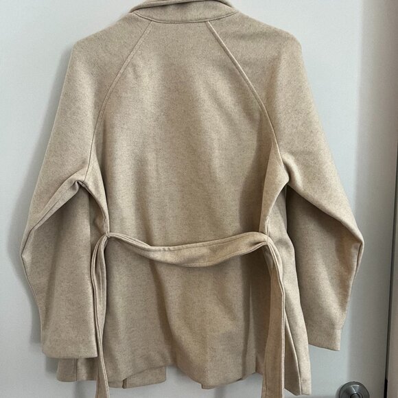 NWT Banana Republic Women's Tan Wool Coat with tie - Picture 4 of 6